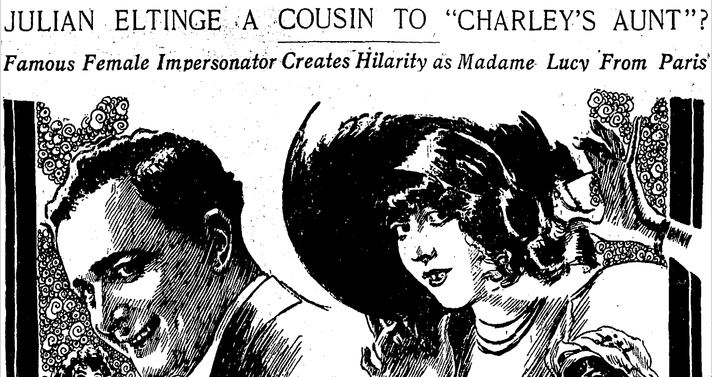 Article from 1925 comparing Madame Behave to Charley's Aunt